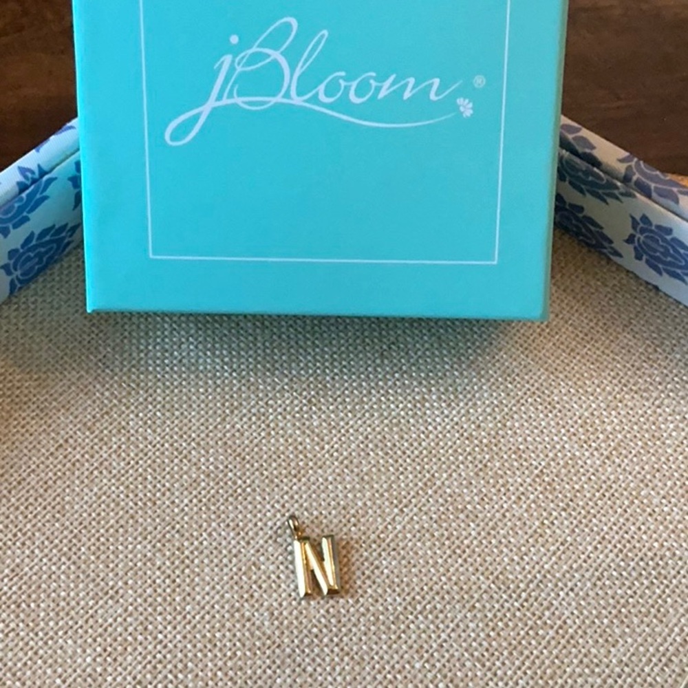 jBloom Gold Initial charm Letter N. Will not tarnish!